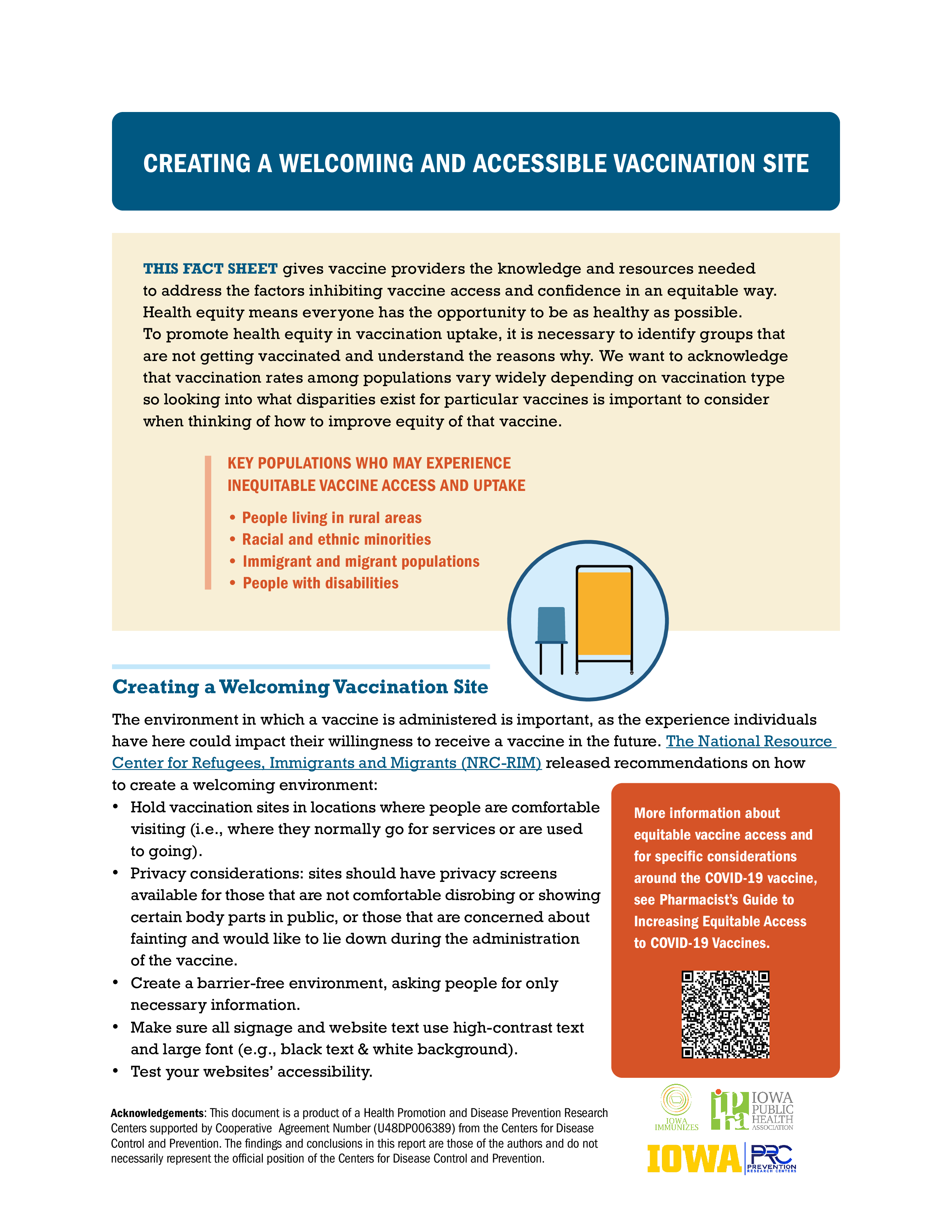 Factsheet: Creating a Welcoming and Accessible Vaccination Site